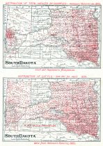 Distribution of Total Wealth by Counties, Distribution of Cattle, South Dakota State Atlas 1904